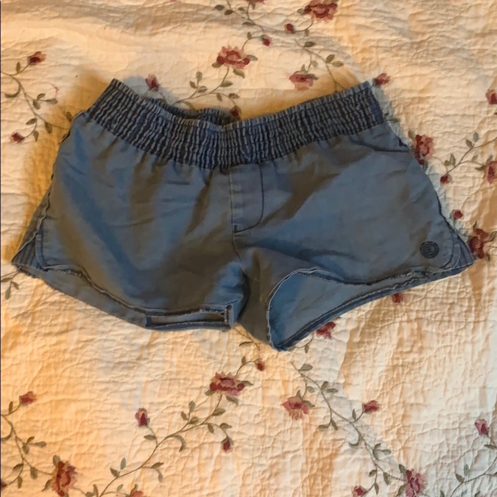 blue shorts